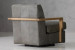 Demo - Elara Leather Swivel Armchair - Graphite Demo Clearance - 6