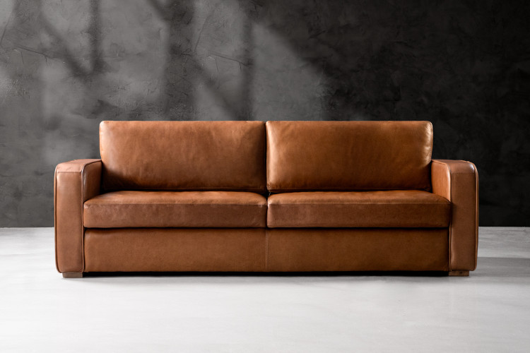 Camber 3-Seater Leather Sleeper Couch - Hazelnut Home - 1