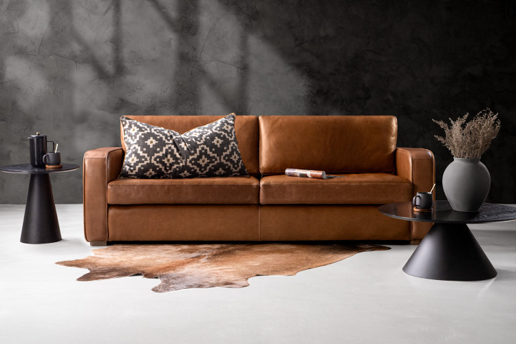 Camber 3-Seater Leather Sleeper Couch - Hazelnut Home - 1