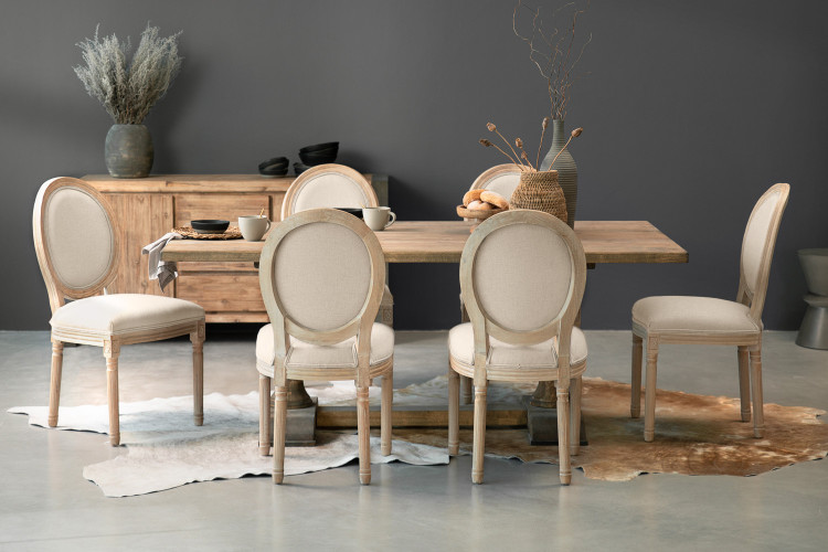 Bordeaux Olivia 6-Seater Dining Set - 1.9m - Stone Dining Sets - 1