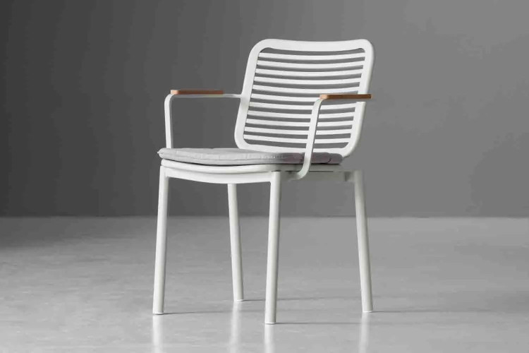 Demo - Ceylon Patio Dining Chair Set of 2 - Stone Demo Clearance - 1