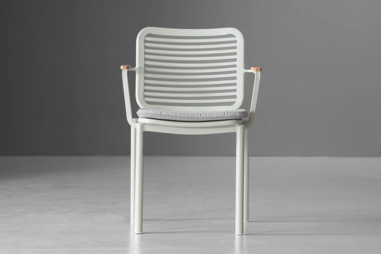 Demo - Ceylon Patio Dining Chair Set of 2 - Stone Demo Clearance - 1