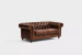 Demo - Jefferson Chesterfield 2-Seater Leather Couch - Vintage Brown Demo Clearance - 1
