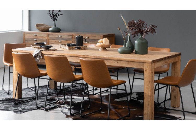 Vancouver Harvey 8-Seater Dining Set (2.4m) - Tan 8-Seater Dining Sets - 1