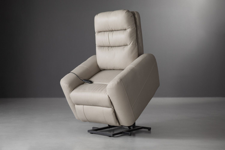 Demo - Prescott Leather Motion Lift Recliner - Taupe Demo Clearance - 2