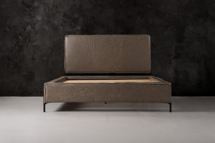 Matlock Meadow Leather Bed - Queen - Smoke Beds - 1