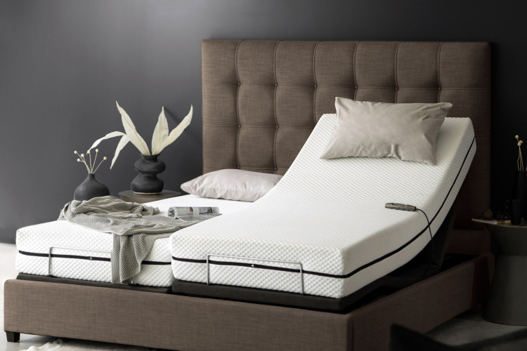 SlumberFlex Ariella Adjustable Bed - King XL - Alaska Brown Adjustable King XL Beds - 1