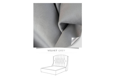 Charlotte bed - Single | Velvet Grey