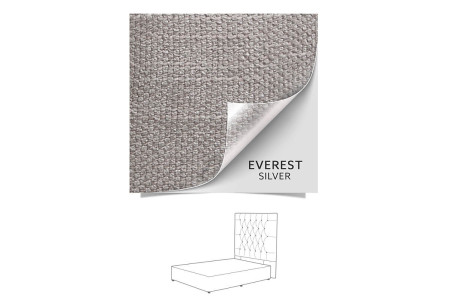 Catherine Diamond Tufted Headboard | Everest Silver
