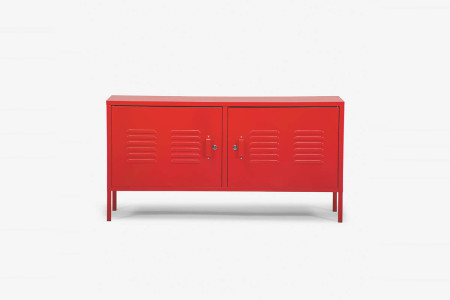 Gable Steel TV Stand - Red