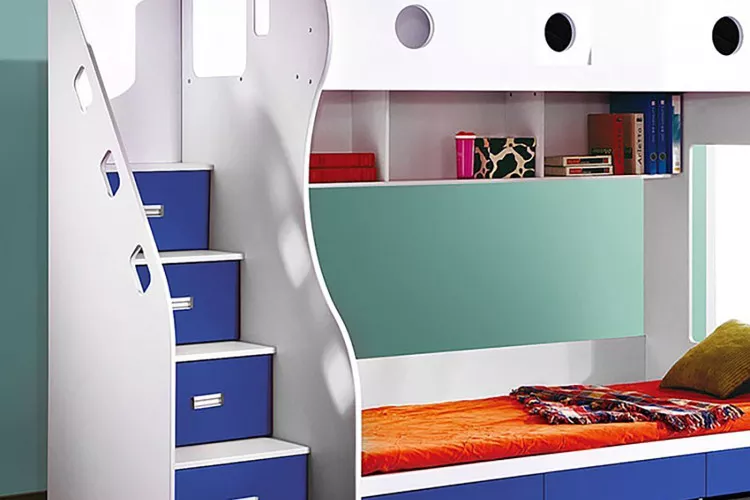 Storage Bunk Bed Blue | Kids Bunk Beds for Sale -