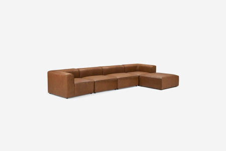 Burbank Modular Leather Couch - Tan| Leather Couches | Lounge | Living | Cielo -
