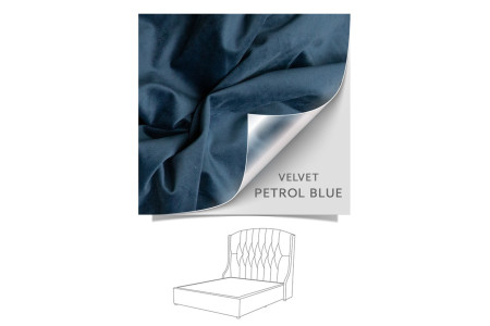 Charlotte bed - Single XL | Velvet Petrol Blue