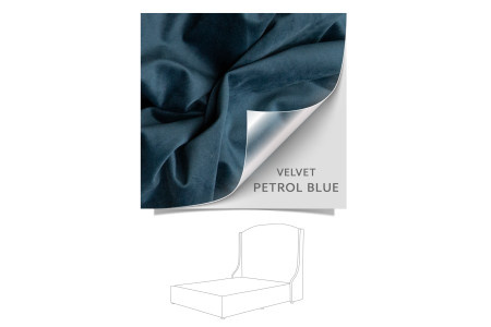 Audrey bed - Single XL | Velvet Petrol Blue