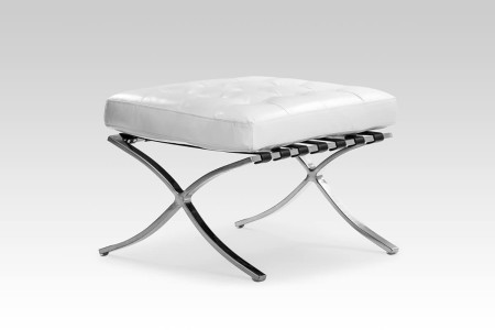 Replica Barcelona Leather Footstool - White