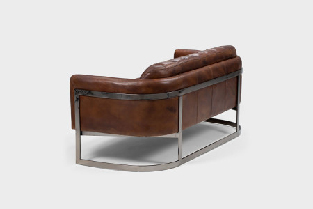 Heston Chesterfield Lounge Suite - Brushed Metal | Leather Couches | Lounge | Living | Cielo -