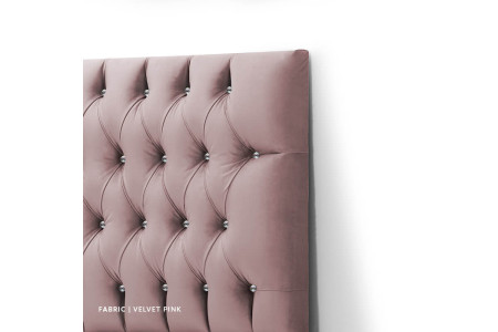 Catherine Diamond Tufted Bed - Single | Velvet Pink