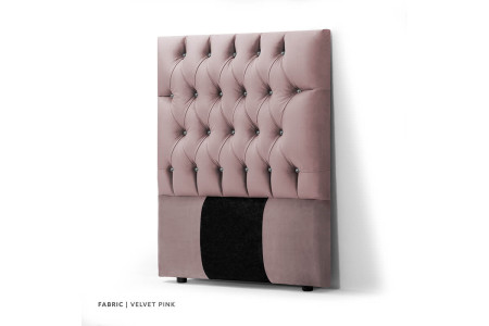 Catherine Diamond Tufted Bed - Three Quarter | Velvet Pink