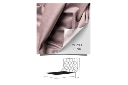 Madison Bed - Single | Velvet Pink