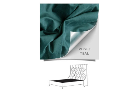 Madison Bed - Single | Velvet Teal