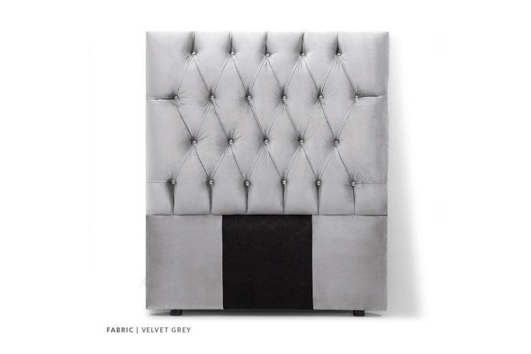 Catherine Diamond Tufted Bed - Single | Velvet Grey