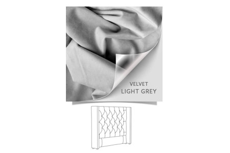 Hailey - Three Quarter Headboard | Velvet Grey