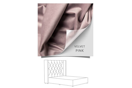 Hailey Bed - Single XL | Velvet Pink