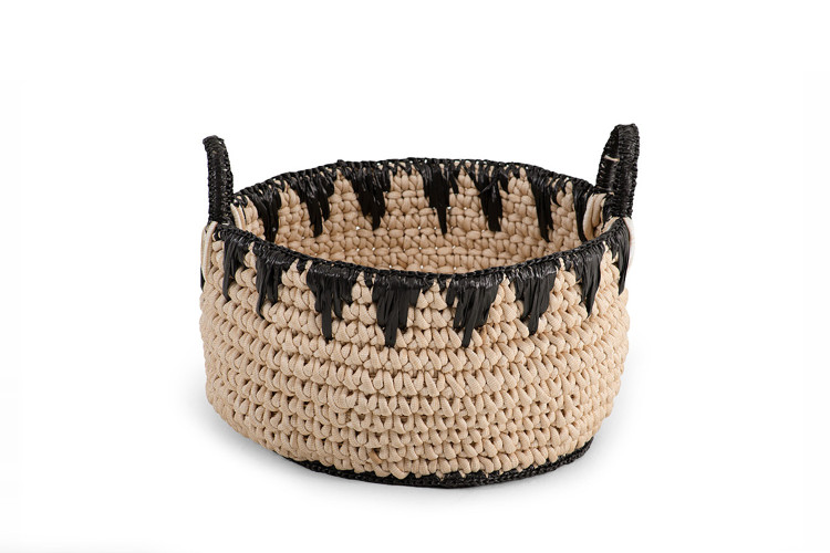 Kiman Basket Large - Dark Grey & Natural