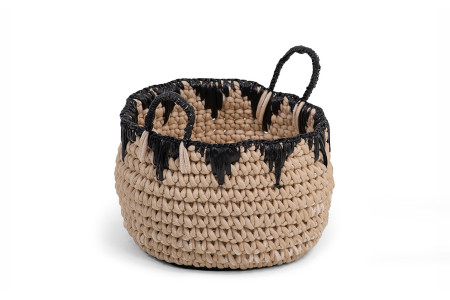 Kiman Basket Set - Dark Grey & Natural | Baskets | Decorative Items | Decor | Cielo -