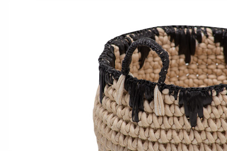 Kiman Basket Set - Dark Grey & Natural | Baskets | Decorative Items | Decor | Cielo -