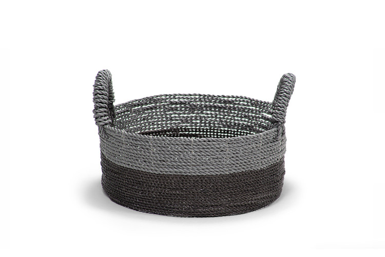 Reza Basket - Large - Grey & Dark Grey | Baskets | Decorative Items | Decor | Cielo -