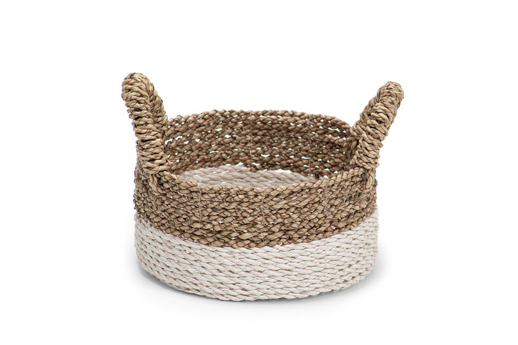 Reza Basket - Small - White & Natural | Baskets | Decorative Items | Decor | Cielo -