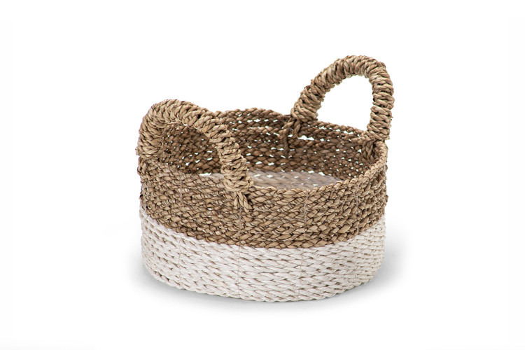 Reza Basket - Small - White & Natural | Baskets | Decorative Items | Decor | Cielo -