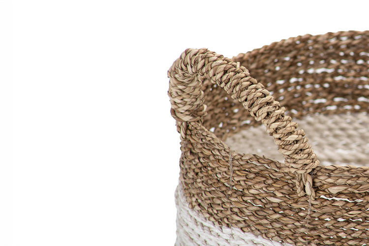 Reza Basket - Medium - White & Natural | Baskets | Decorative Items | Decor | Cielo -