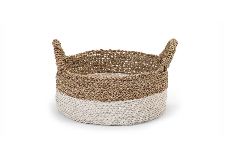 Reza Basket - Large - White & Natural | Baskets | Decorative Items | Decor | Cielo -