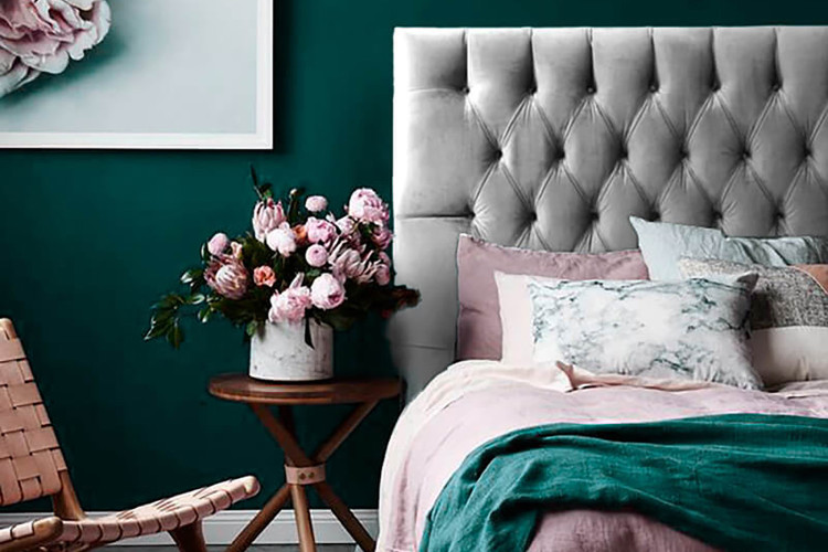 Catherine Bed - King XL | Velvet Grey