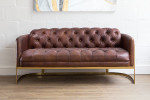 Gold Heston Chesterfield Couch | Leather Couches -