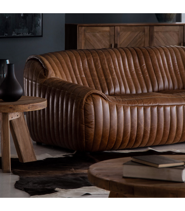 Cuban Couch Tan, Leather Sofa Loveseat Combo