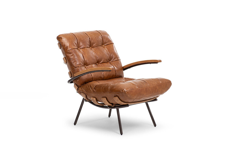 Fidel Leather Armchair - Tan
