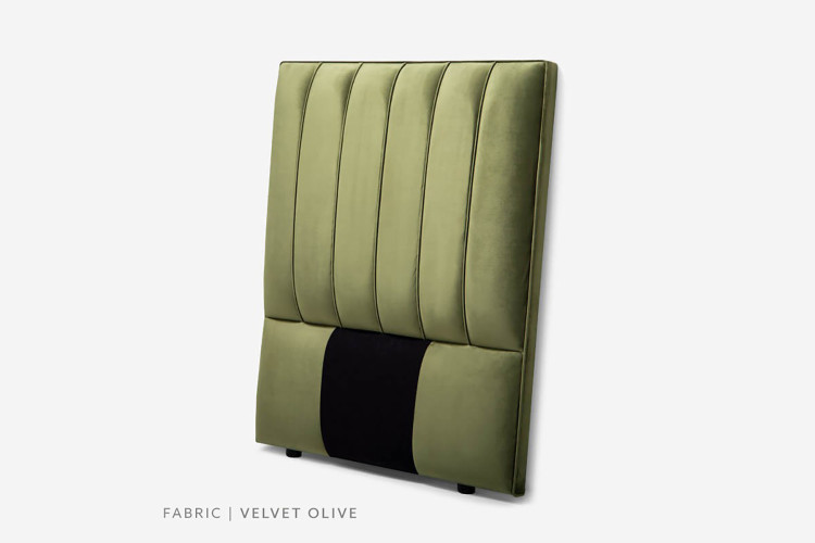 Harlem Headboard - Single - Velvet Olive  -
