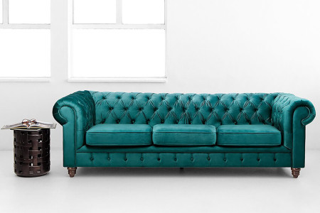 Clairfield 3 Seater Velvet Couch - Teal