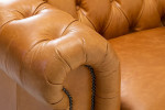 Jefferson Chesterfield 2 Seater Leather Couch -  Tan Brown -