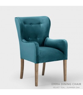 Emma Dining Chair - Velvet Teal -