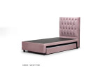 Skyler Dual Function Bed -  Velvet Pink - Three Quarter -