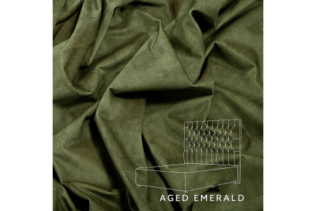 Catherine Diamond Tufted Bed - Single | Aged Emerald