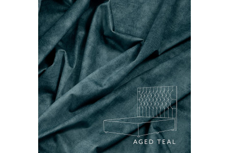 Catherine Diamond Tufted Bed - Single | Aged Teal