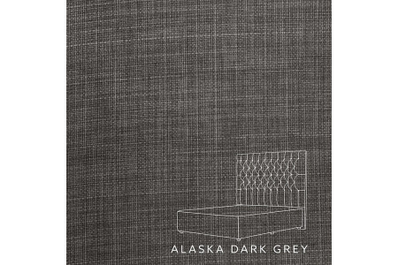 Catherine Diamond Tufted Bed - Single | Alaska Dark Grey