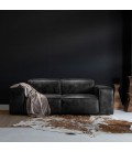 Jagger 2 Seater Leather Couch - Lead