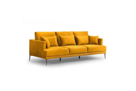 Ambra 3 Seater Couch - Velvet Mustard