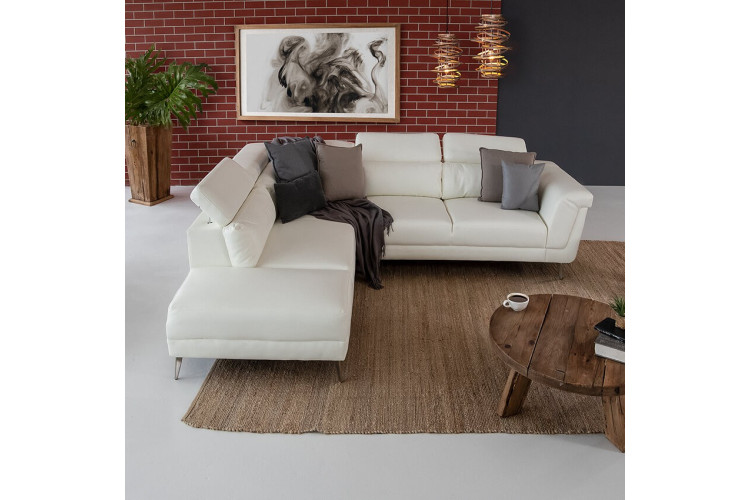 Laurence Corner Couch - White -